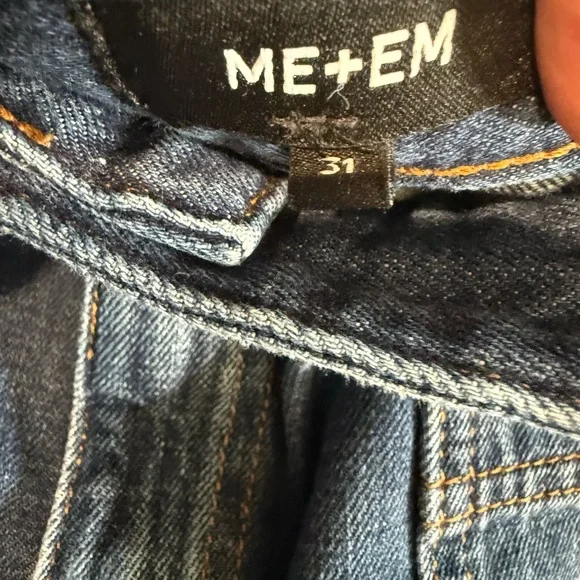 Me+Em Cotton Patch Pocket Utility Jean Baggy Straight Jean Inseam 30'' Sz 31 - Picture 9 of 14